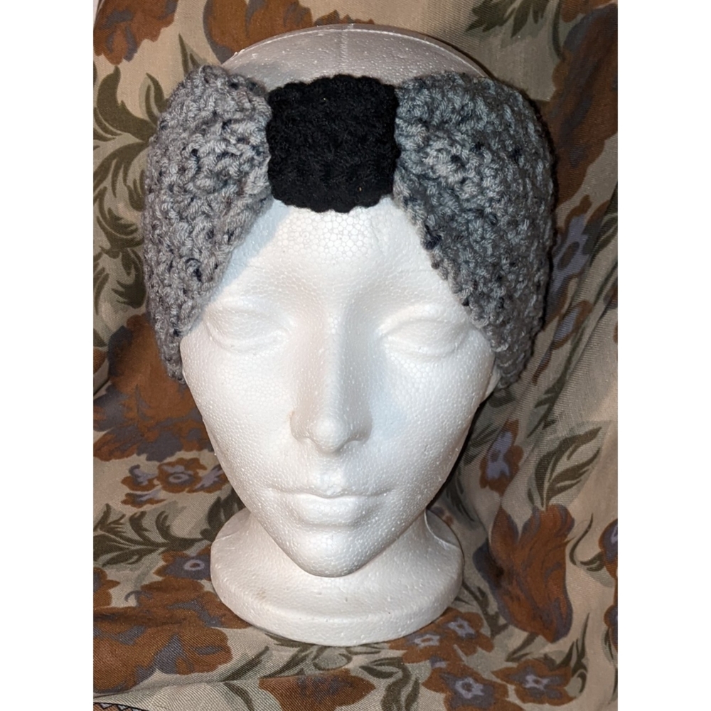 Speckled Grey Head/Ear Twist Warmer Handmade Size Small.